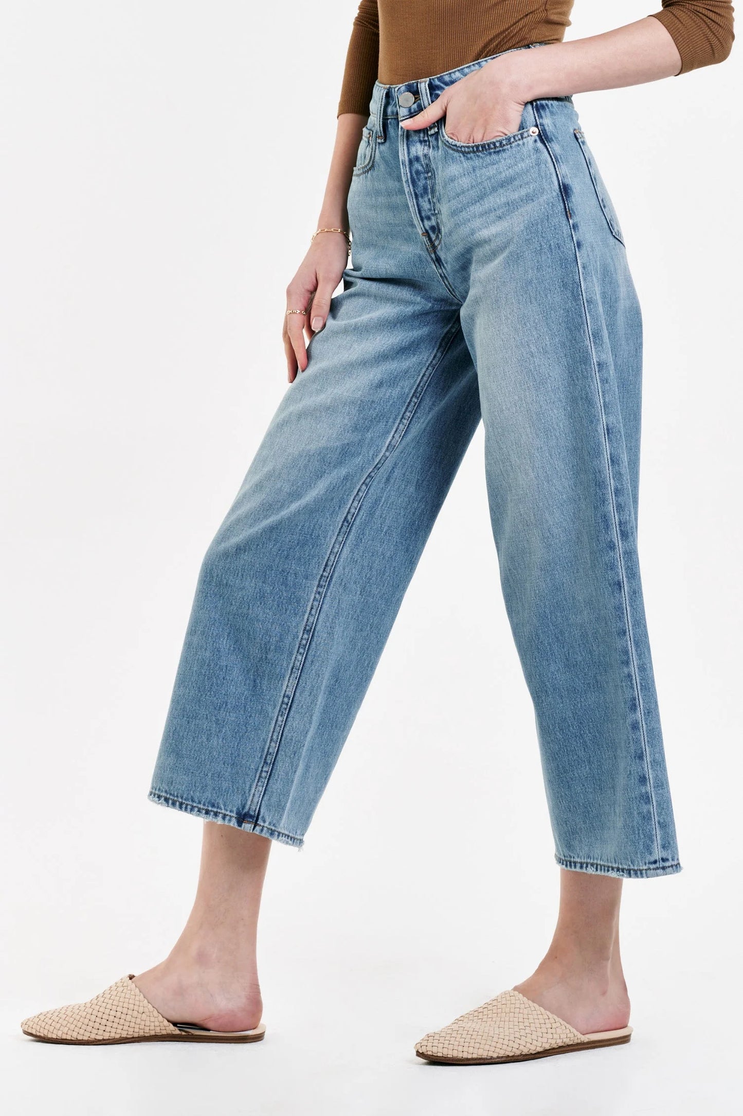Dear John Samantha Super High Rise Cropped Wide Leg Jean