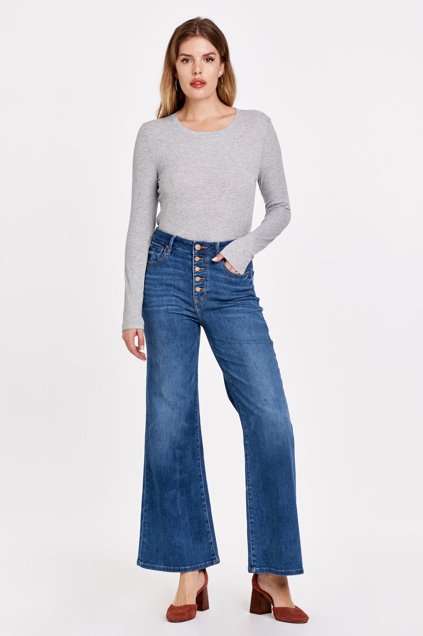 Dear John Fiona Super High Rise Wide Leg Jeans Dorset