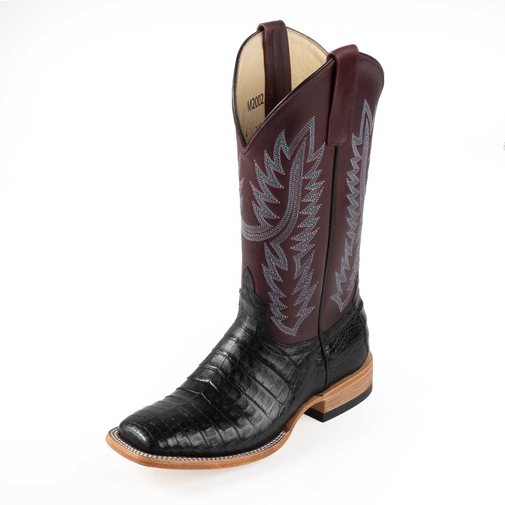 Macie Bean Black Caiman Belly Boot