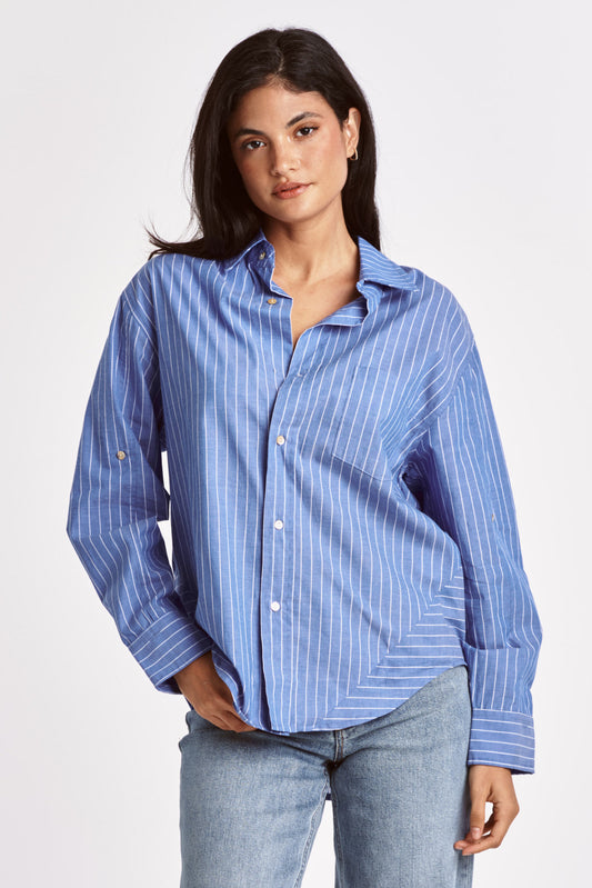 Dear John Lola Oversized French Bleu Stripe Top