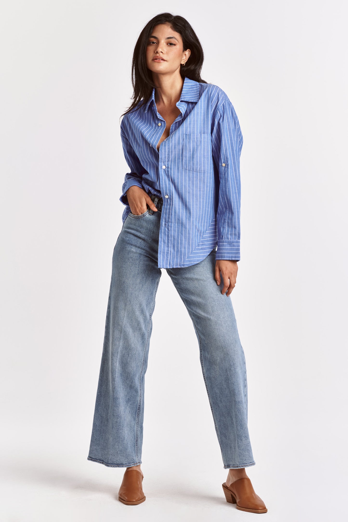 Dear John Lola Oversized French Bleu Stripe Top