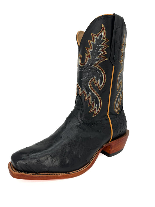 Fenoglio Black Full Quill Ostrich Boot