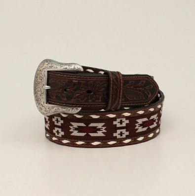 Nocona Mens SW Fabric Buck Lacing Belt