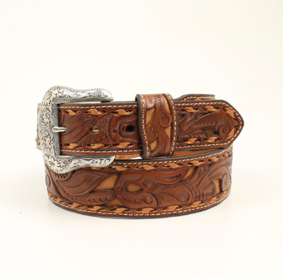 Nocona Mens Pierced Leather Belt