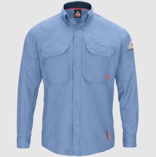 Mens iQ Series Comfort Woven Long Sleeve Shirt LG SM