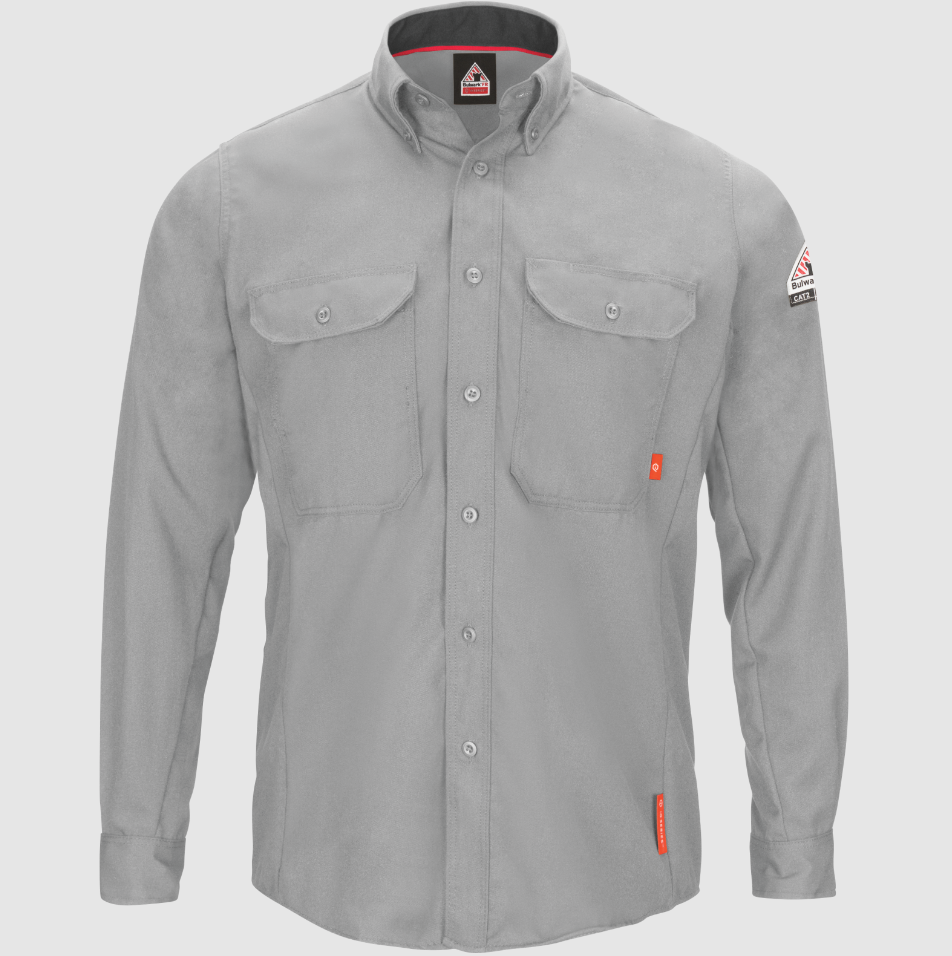 Mens iQ Series Comfort Woven Long Sleeve Shirt LG SM