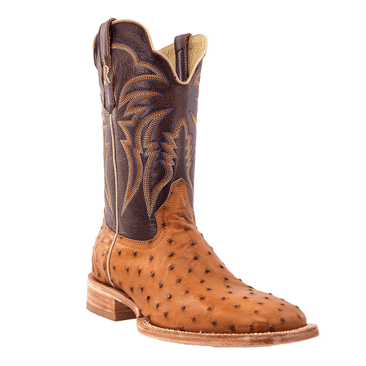 R. Watson Antique Saddle Bruciato Full Quill Ostrich Boot