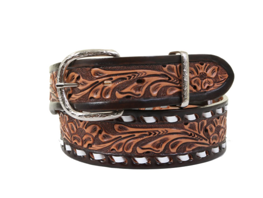 DJ Brown Vintage Fancy Painted Belt
