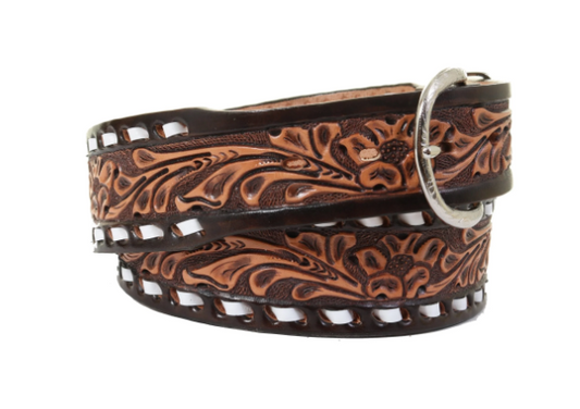 DJ Brown Vintage Fancy Painted Belt