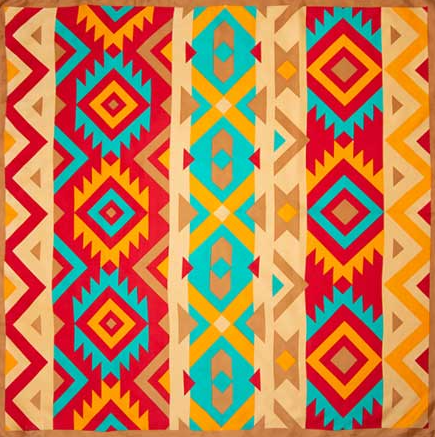 Southwest Red Gold Silk Scarf