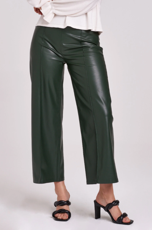 Forest Green Sparkle Wide Leg Crop Pant