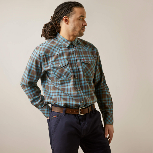 Ariat FR Retro Coffee Snap Work Shirt