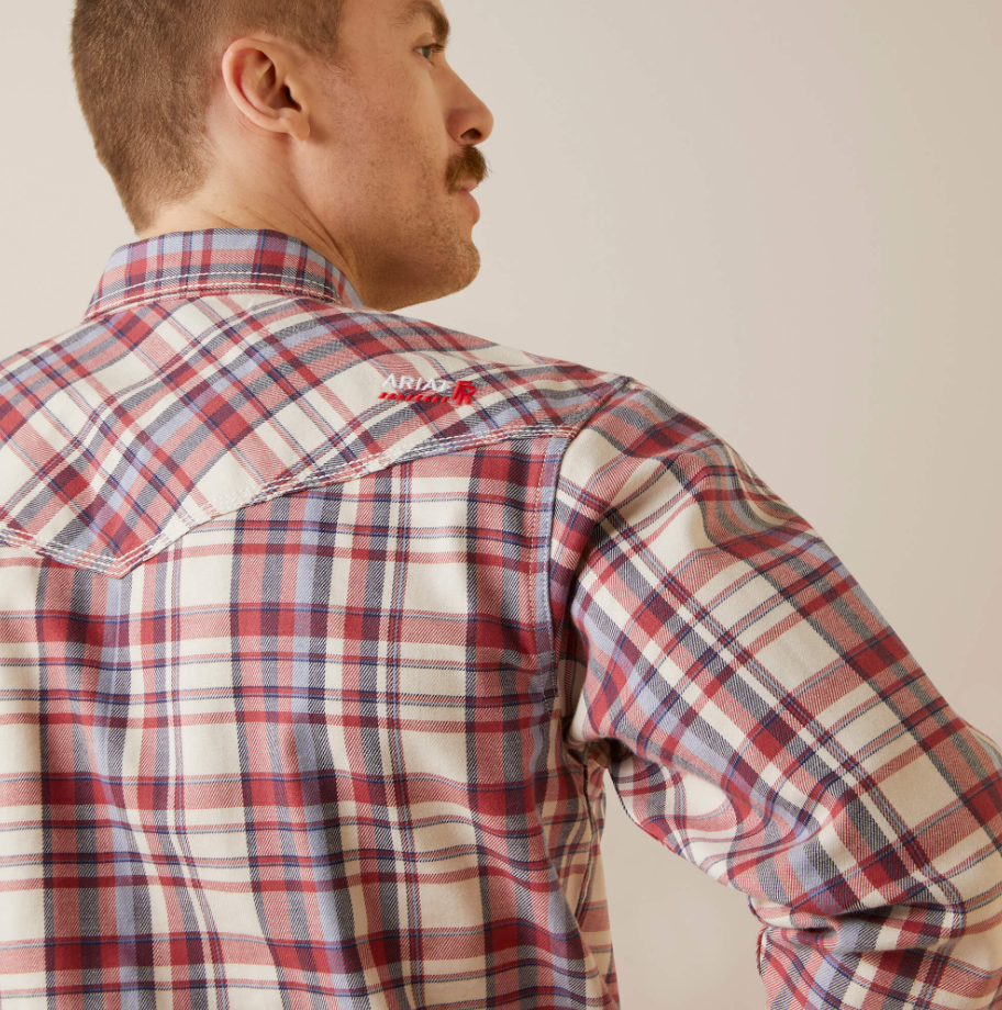 Ariat FR Retro Red Plaid Work Shirt