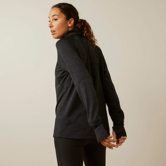 Ariat Rebar Bslyr 1/4 Zip Black Shirt
