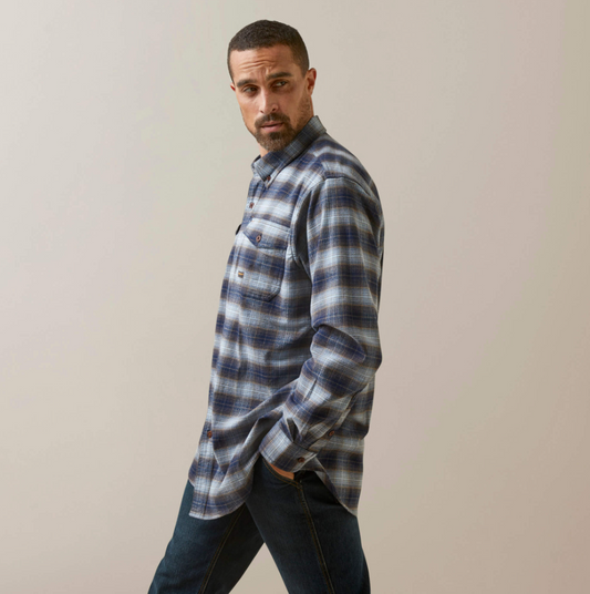 Ariat Rebar Flannel BL/KH/Plaid Shirt
