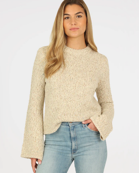 Off White Crew Shirt w/Bell Sleeve