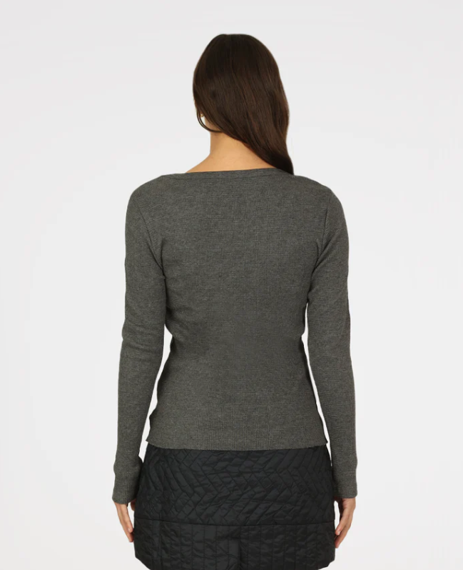 Charcoal Waffle Crew Shirt