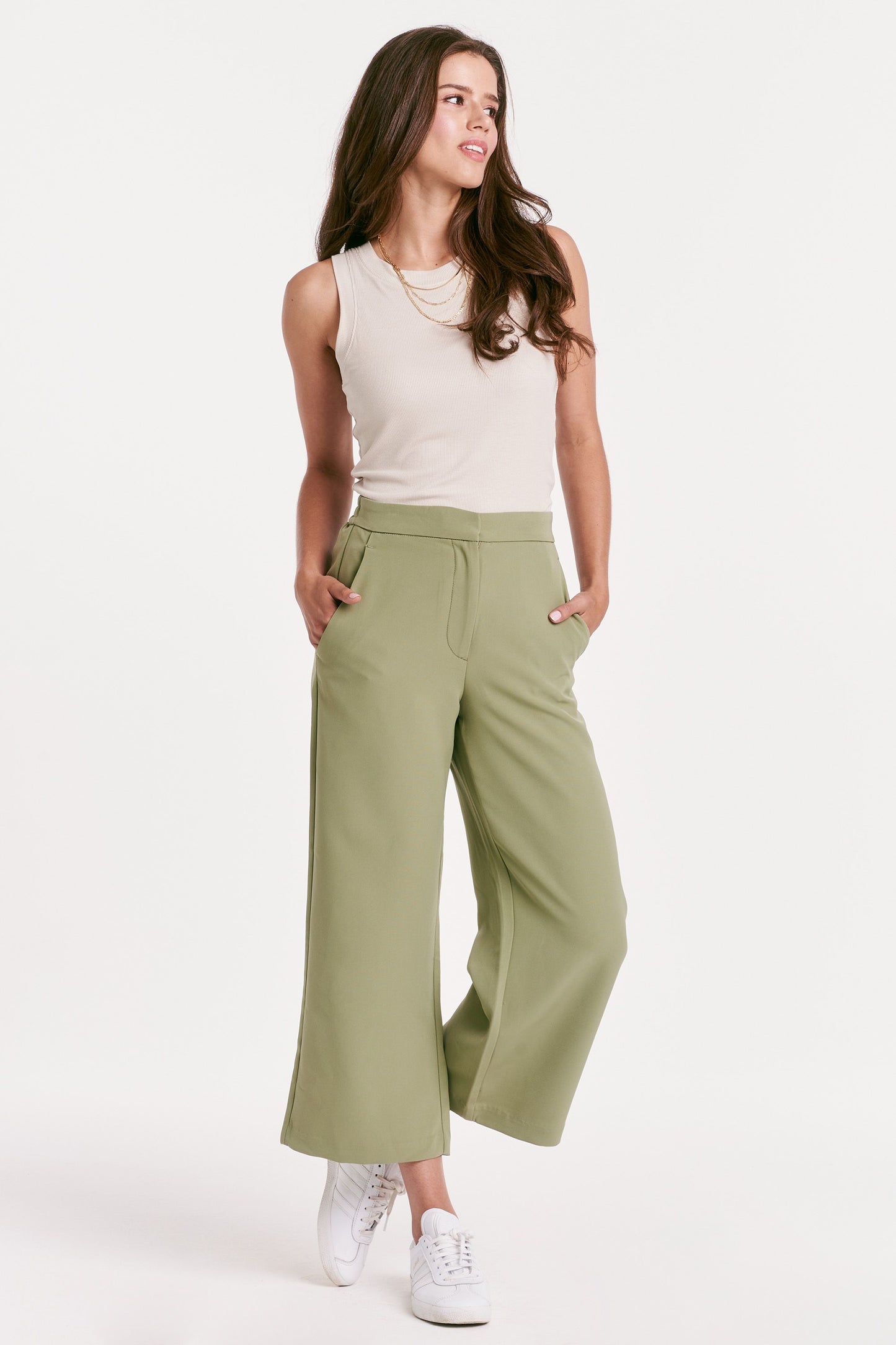 Another Love Denali High Rise Eucalyptus Cropped Pant
