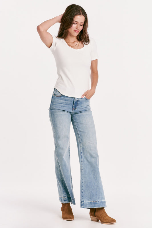 Another Love Austin White Rib Top