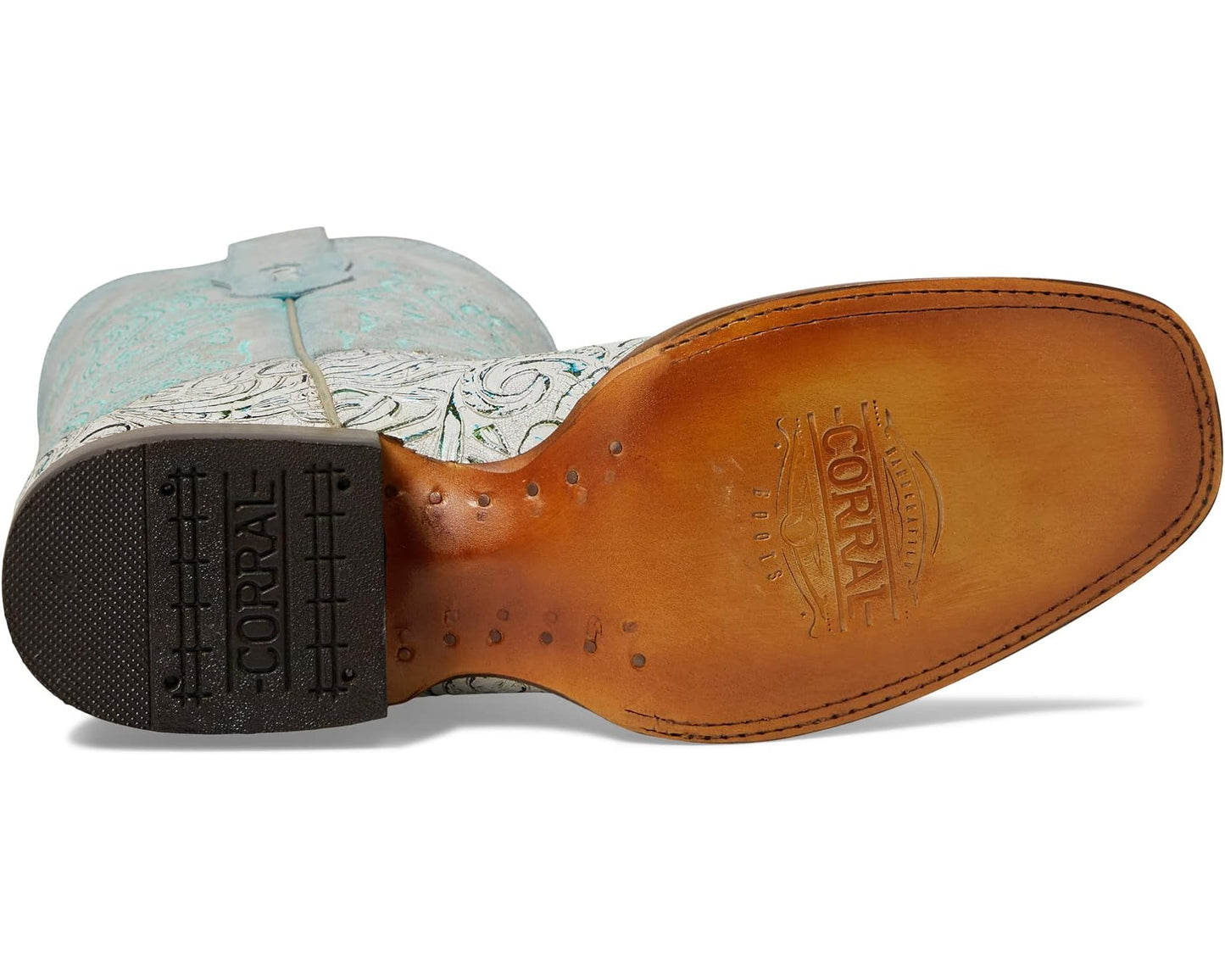 Corral Embroidered White and Turquoise Boot