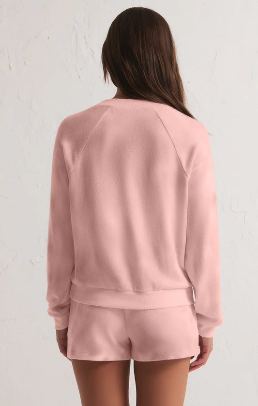 Z Supply Candy Skies Long Sleeve Top in Peachsicle