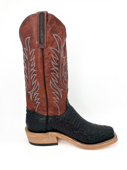 Anderson Bean Black Lux Hornback Caiman Boot