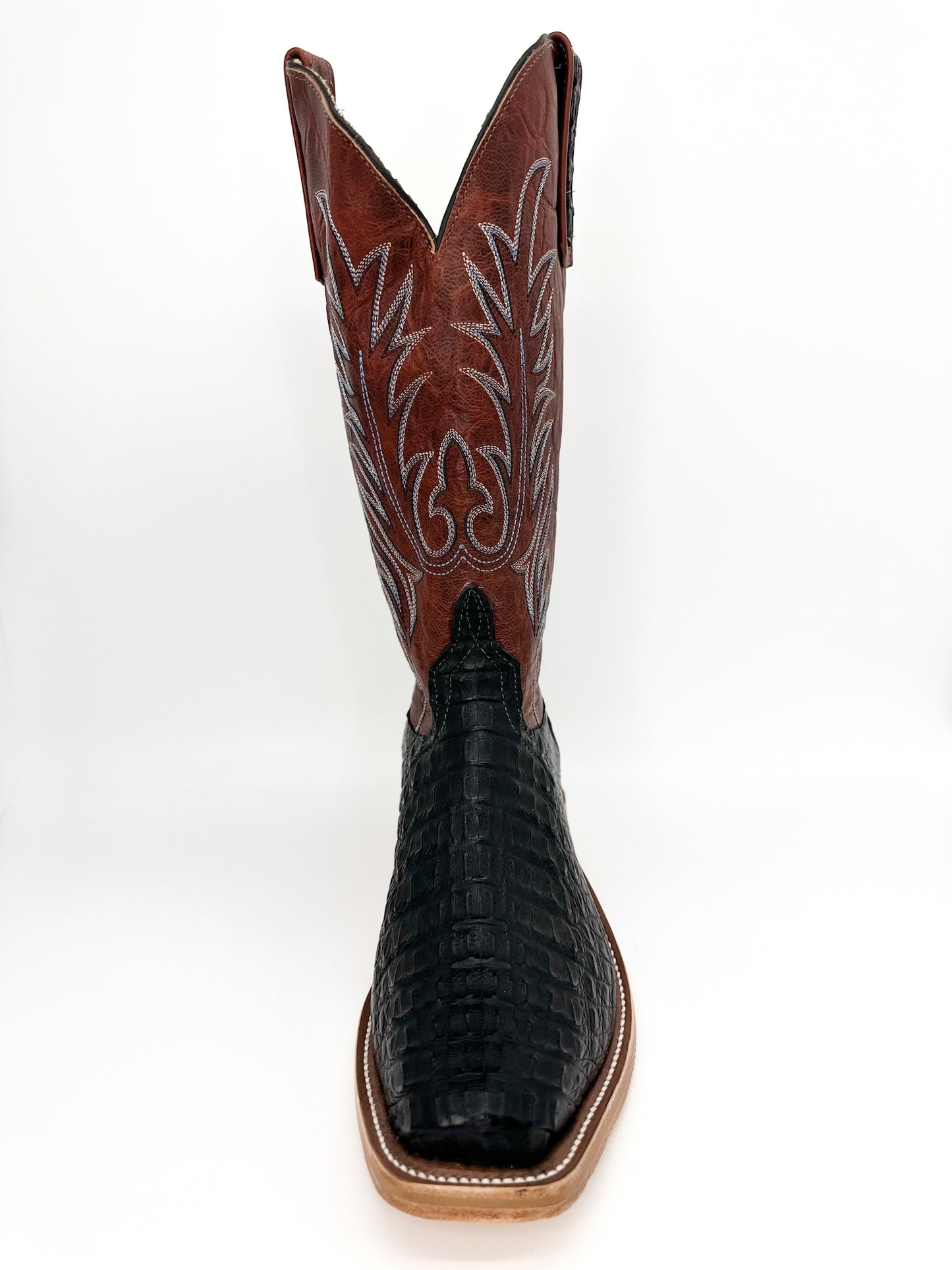 Anderson Bean Black Lux Hornback Caiman Boot