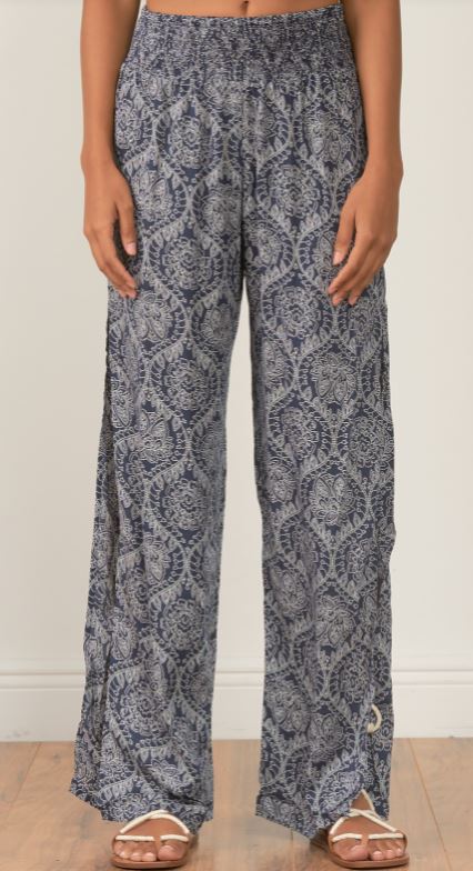 Womens Navy Bandana Pant