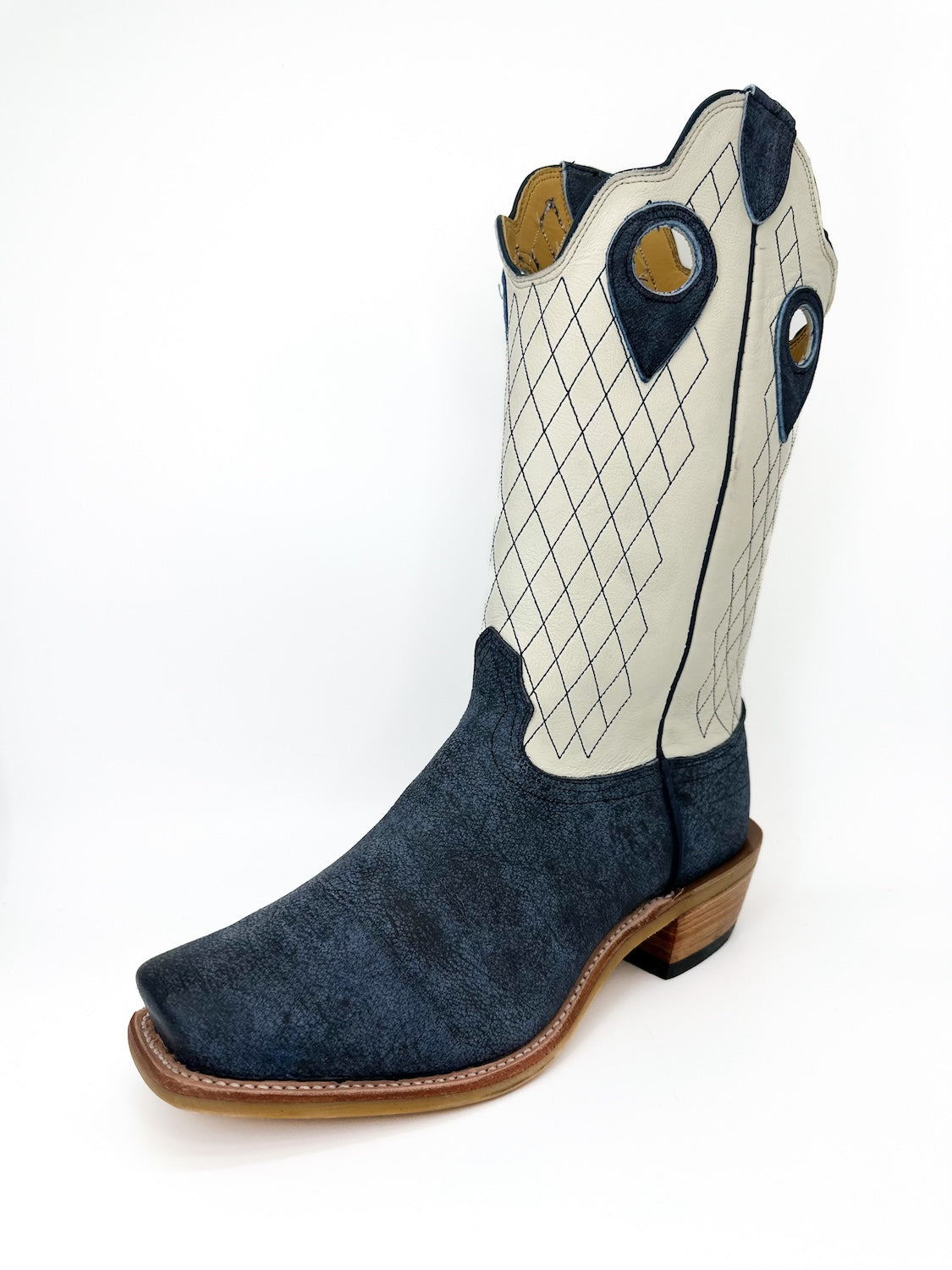 Fenoglio Blue Cape Buffalo with Cream Boot