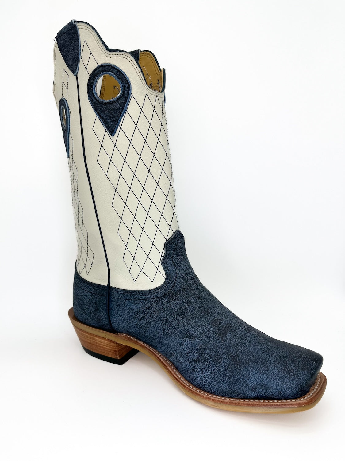 Fenoglio Blue Cape Buffalo with Cream Boot