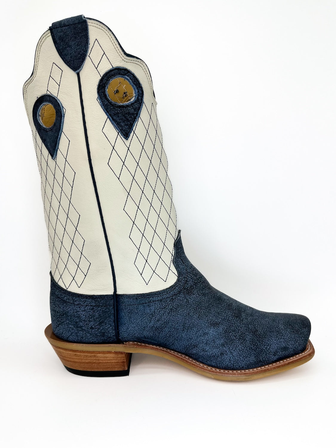 Fenoglio Blue Cape Buffalo with Cream Boot