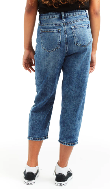 Tractr High Rise Crop Barrel Jeans