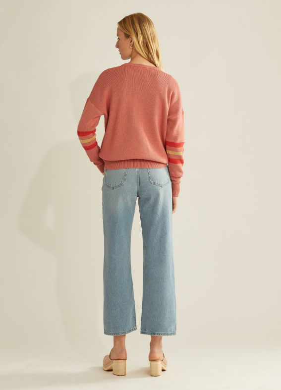 Pendleton Long Sleeve Cotton Pullover Faded Rose Multi