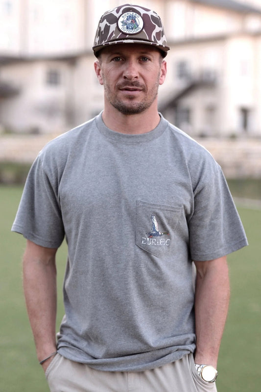 Burlebo Circle Ducks Tee in Dark Heather Grey