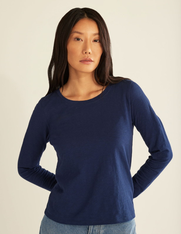 Pendleton Long Sleeve Crewneck Tee in Indigo