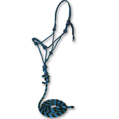 Rope Halter with 10' Lead Chocolate/Turquoise