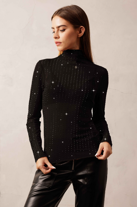 Black Diamond Rhinestone L/S Top