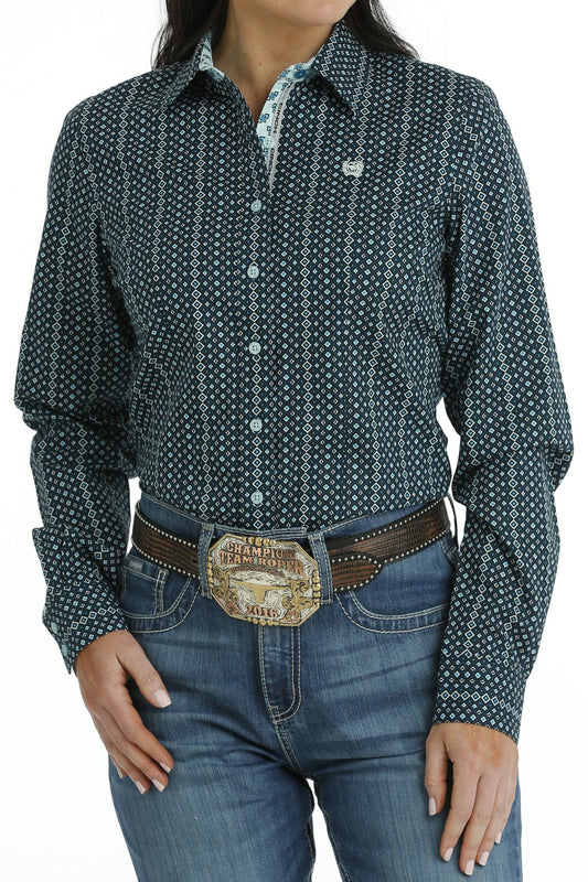 Cinch Women's Button-Down Blue Western Shirt