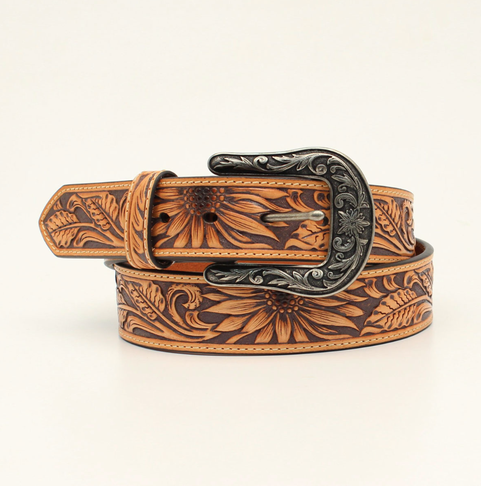 Nocona Ladies 1 1/2" Sunflower Emb Belt