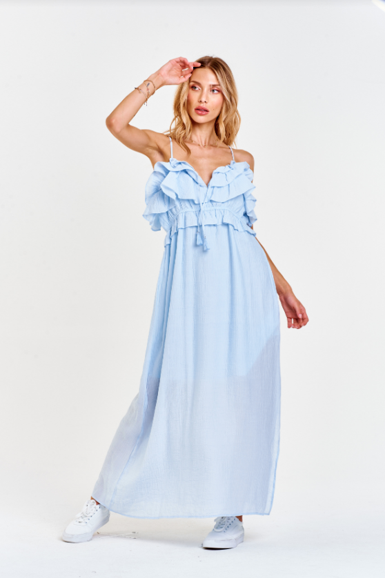 Dear John Jojo Dress in Mid Sky – Cowboy Headquarters