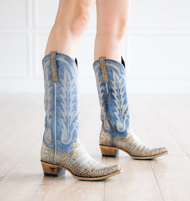Lane Skylight Gilded Denim Boot