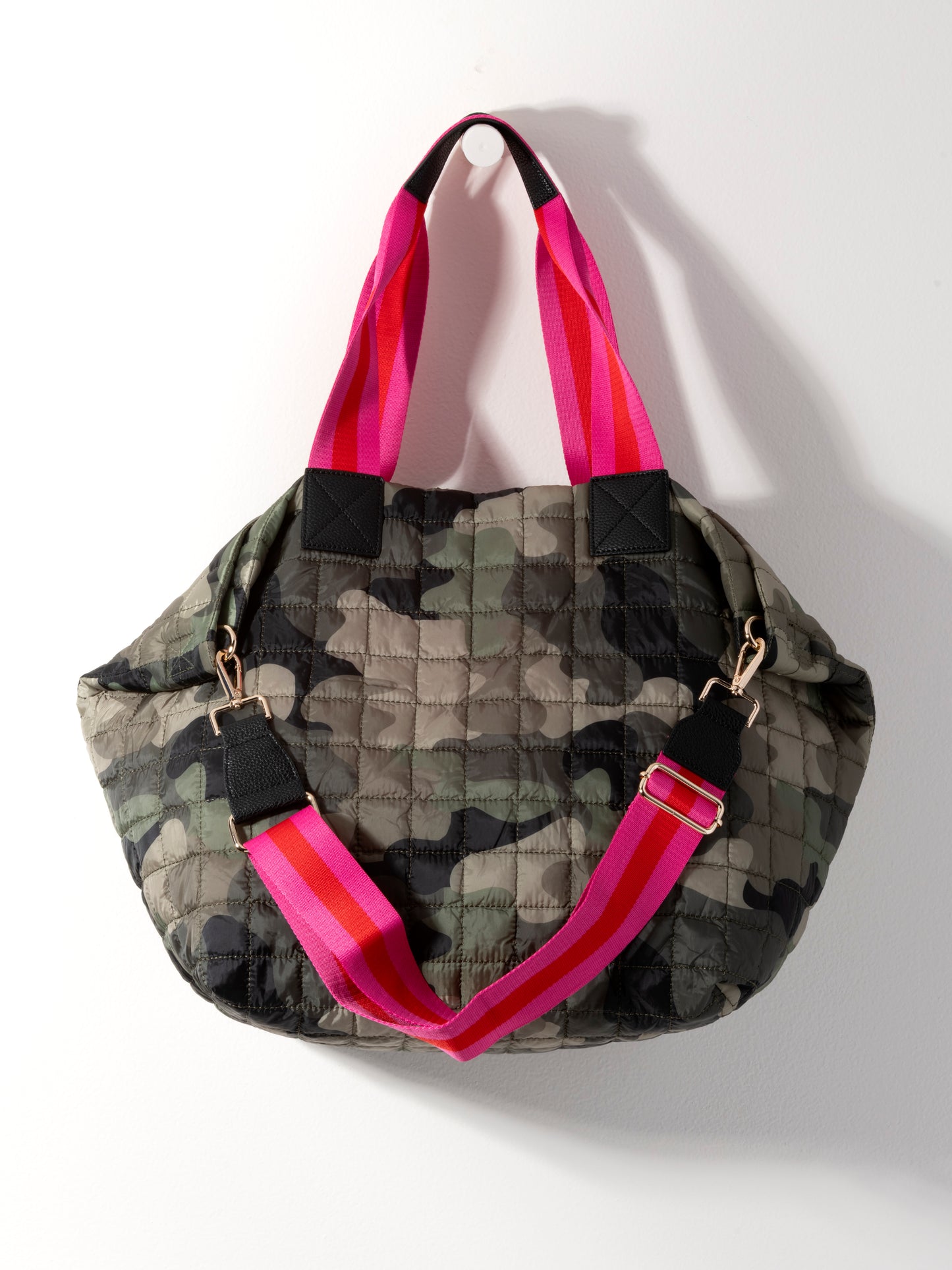 Shiraleah Ezra Quilted Nylon Travel Tote in Camo