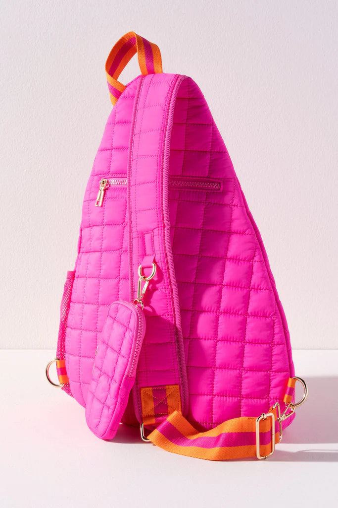 Shiraleah Ezra Magenta Quilted Nylon Sling Bag