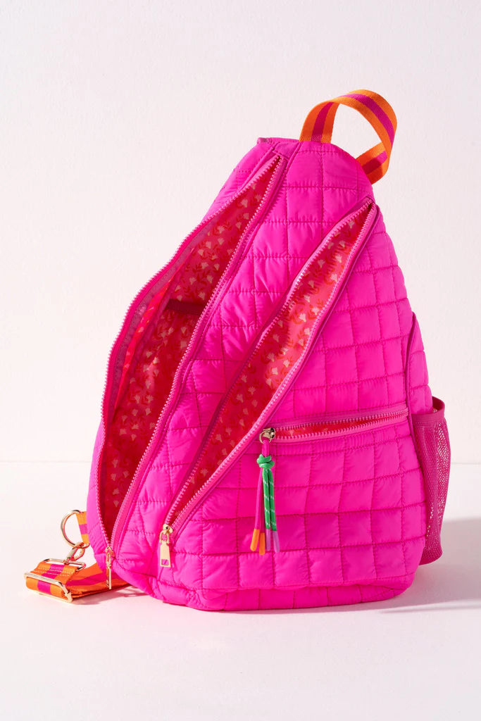 Shiraleah Ezra Magenta Quilted Nylon Sling Bag