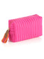 Shiraleah Ezra Quilted Nylon Small Boxy Cosmetic Pouch in Magenta