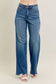 Judy Blue High Waisted Tummy Control Chew Hem Wide Leg Jean