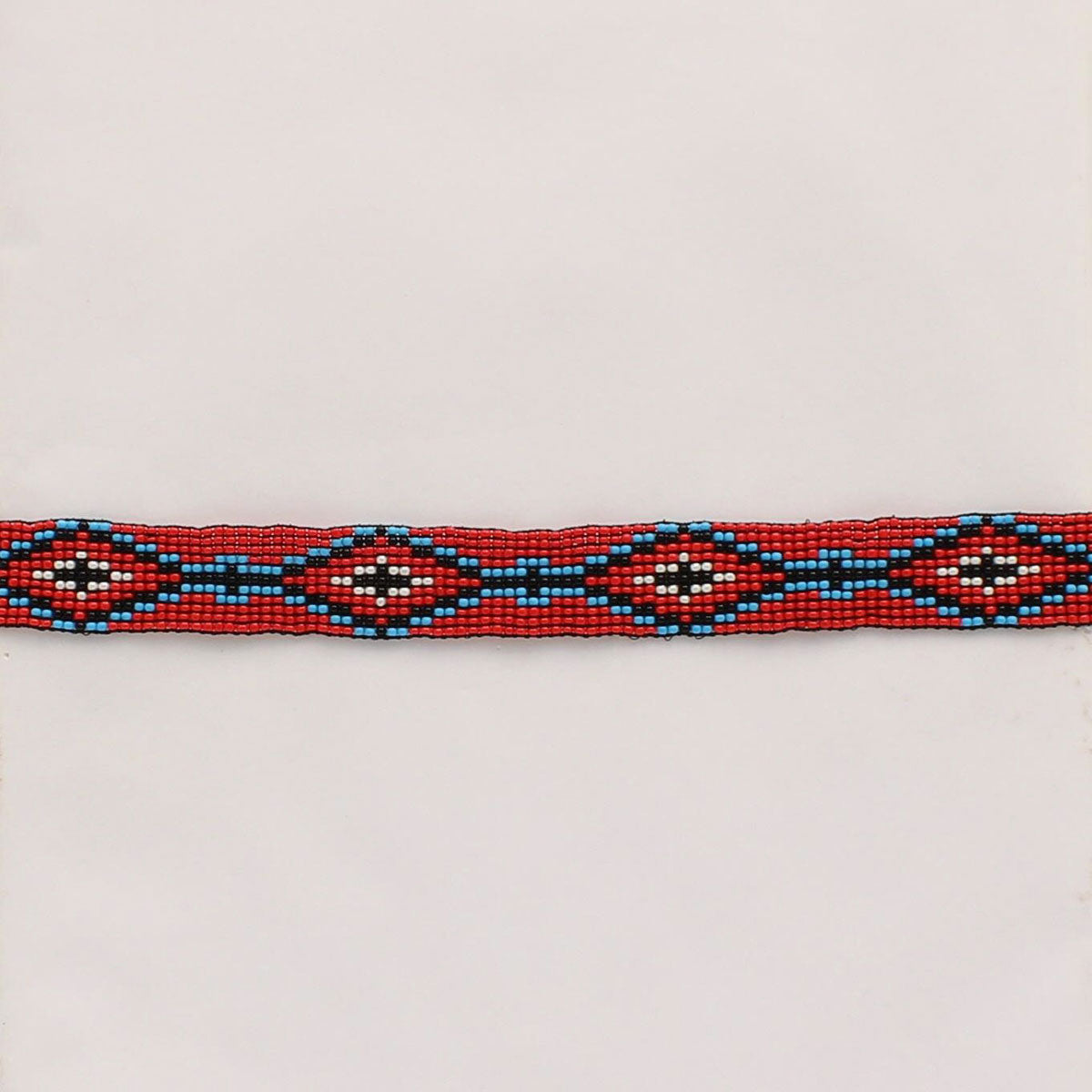 Twister Red Beaded Stretch Hatband