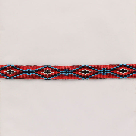 Twister Red Beaded Stretch Hatband