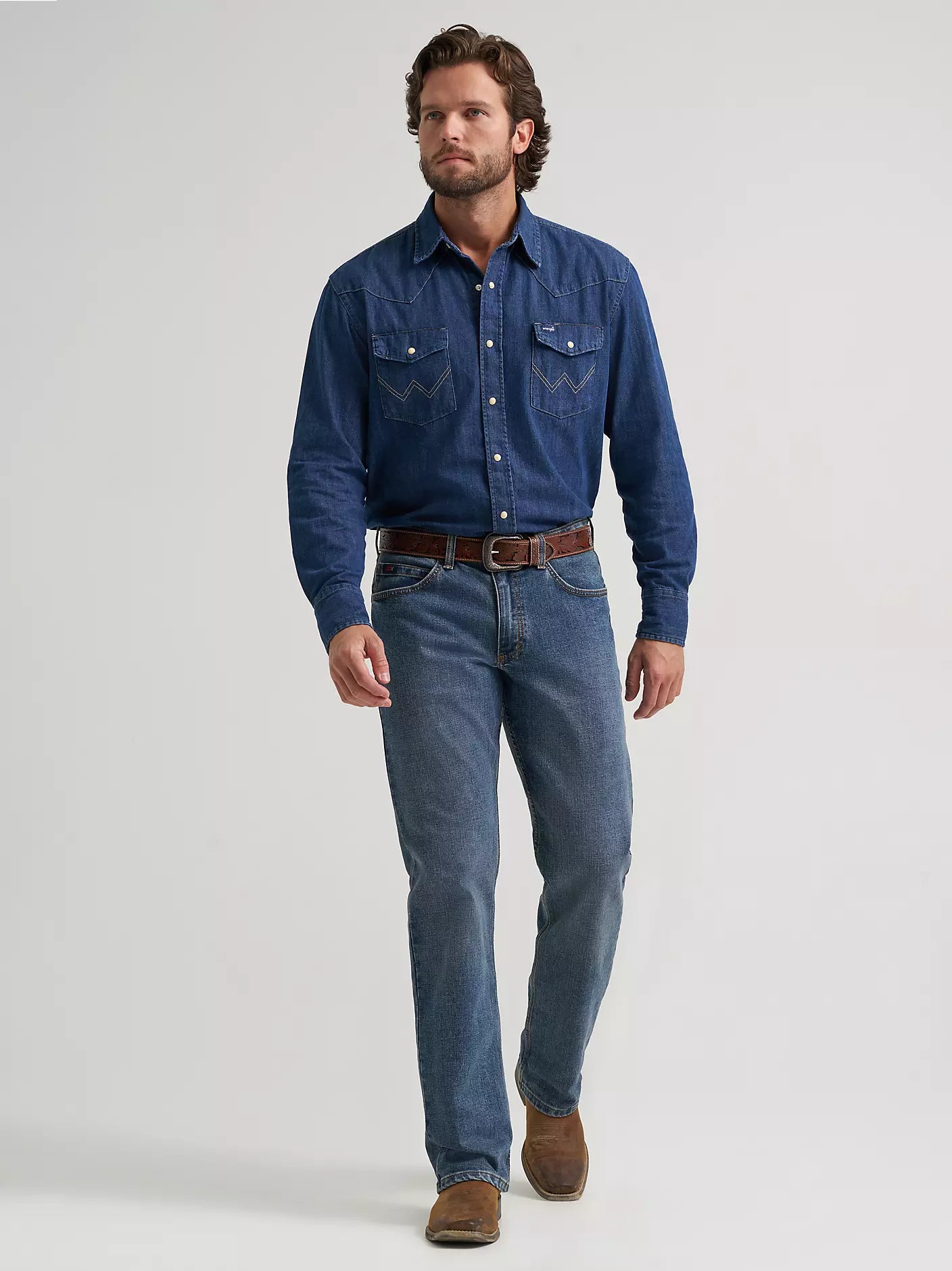 Wrangler 20X Active Flex Regular Fit Jean in Stone Blue