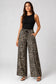 Leopard Print Wide-Leg Drawstring Pants
